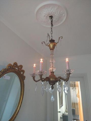 Antieke Franse kaarsen chandelier van 165 nu voor 100 Euro 