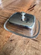 Vintage mini botervloot glas/metaal, Huis en Inrichting, Keuken | Servies, Gebruikt, Overige typen, Ophalen of Verzenden, Glas