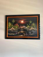 Schilderij Thailand, 50 tot 75 cm, Ophalen of Verzenden, Zo goed als nieuw, Schilderij
