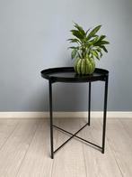Zwart ikea tafeltje, Minder dan 55 cm, Metaal of Aluminium, Rond, Zo goed als nieuw
