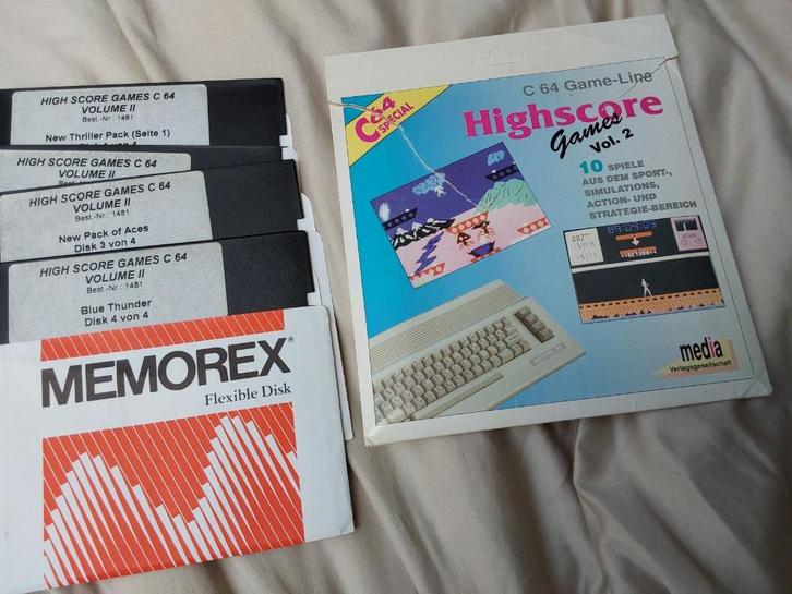 10 games voor de commodore 64 op 4 floppy's 5.25., Computers en Software, Vintage Computers, Ophalen of Verzenden