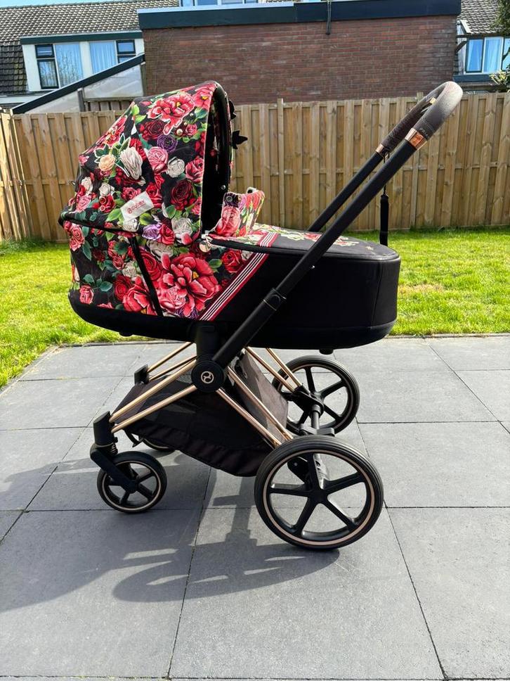 Cybex priam blossom, Kinderen en Baby's, Kinderwagens en Combinaties, Gebruikt, Kinderwagen, Overige merken, Verstelbare duwstang