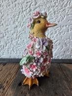 Clayre & Eef eend met bloemen – landelijke woondecoratie, Ophalen of Verzenden, Zo goed als nieuw, Dier
