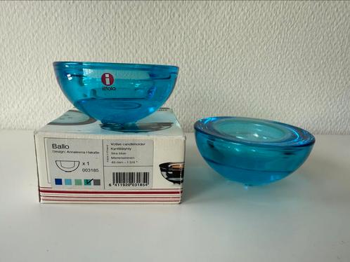 Iittala Ballo sea blue set waarvan 1 in origineel doosje, Antiek en Kunst, Antiek | Glas en Kristal, Ophalen of Verzenden