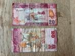 2x Bankbiljet Sri Lanka - 20 Rupees, Postzegels en Munten, Bankbiljetten | Azië, Los biljet, Ophalen of Verzenden, Zuid-Azië