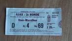 Kaartje 1971 Ajax v Olympique Marseille, Gebruikt, Ophalen of Verzenden, Ajax, Poster, Plaatje of Sticker