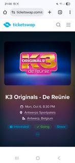 K3 4 tickets Staanplaatsen 6 oktober Antwerpen, Twee personen, Oktober