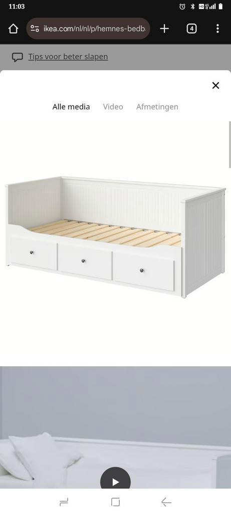 Ikea hemnes bed, Huis en Inrichting, Slaapkamer | Bedden, Zo goed als nieuw, Tweepersoons, 160 cm, 200 cm, Hout, Wit, Ophalen of Verzenden
