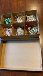 Oude antieke kerstballen  kerst kerstversiering 6 huisjes, Diversen, Kerst, Ophalen, Gebruikt