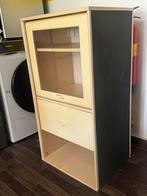 Vitrinekast met lade, Huis en Inrichting, Kasten | Vitrinekasten, Minder dan 50 cm, Gebruikt, 100 tot 150 cm, Ophalen of Verzenden