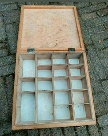 Doosje,hout,vakjes,sluiting,slot,Sierraden,Hobby,Thee,boutje beschikbaar voor biedingen