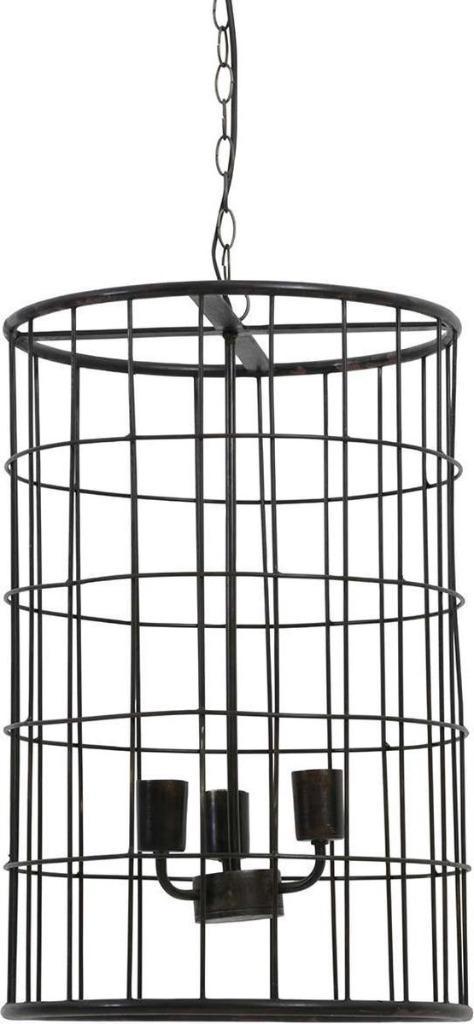 Light & Living Hanglamp BINTY - 40x60 cm - zwart zink, Huis en Inrichting, Lampen | Hanglampen, Nieuw, 50 tot 75 cm, Metaal, Verzenden