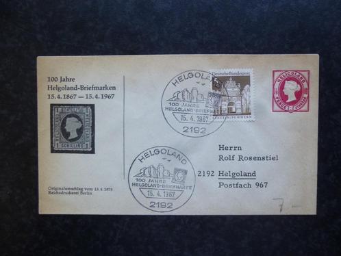 DUITSLAND  Helgoland 100 jaar postzegels 1967, Postzegels en Munten, Brieven en Enveloppen | Buitenland, Envelop, Ophalen of Verzenden