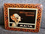 Oud Reclame Maïta Sigaretten Blikje - Rokende Dame, Verzamelen, Ophalen of Verzenden, Gebruikt, Overige