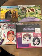 Tekenboeken paarden en make-up incl sjablonen mode, Kinderen en Baby's, Speelgoed | Educatief en Creatief, Ophalen, Zo goed als nieuw