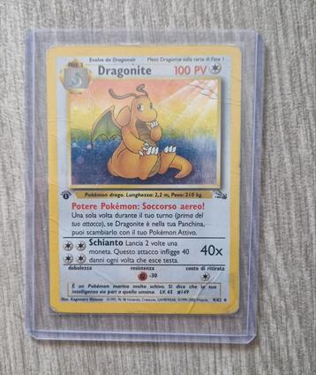 Dragonite First edition - Fossil 1999 - beschadigd beschikbaar voor biedingen
