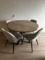 Ronde tafel met metalen poten - 4 personen, Ophalen, Gebruikt, 50 tot 100 cm, 100 tot 150 cm