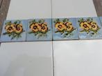 235 jugendstil wandtegels 7,5x7,5cm viooltjes in relief, Antiek en Kunst, Ophalen