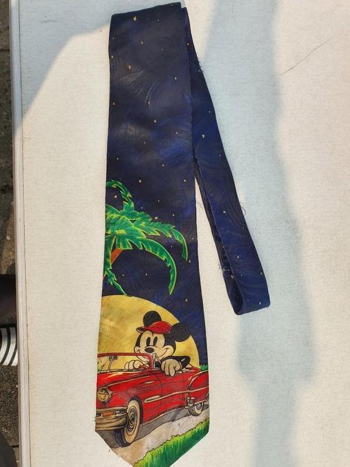 Vintage Retro Donkerblauwe Stropdas met Mickey Mouse Disney, Verzamelen, Disney, Kleding of Textiel, Mickey Mouse, Ophalen of Verzenden