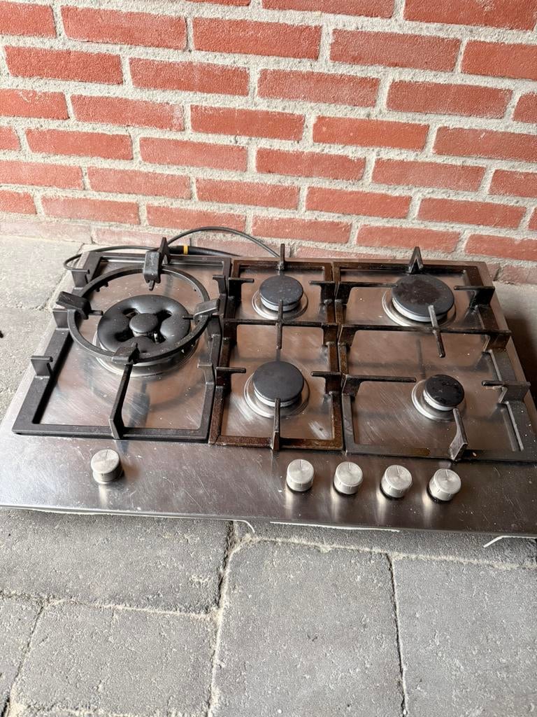 Bosch kookplaat 5pits+marmeren blad(kleine brander verstopt), Witgoed en Apparatuur, Kookplaten, Ophalen, Gebruikt, 4 kookzones
