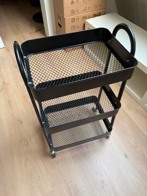 Zwarte Opberg Trolley - Multifunctioneel, Huis en Inrichting, Overige Huis en Inrichting, Gebruikt, Ophalen of Verzenden