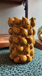 Mooie design vaas oker cognac kleur bruin vijgen, Huis en Inrichting, Woonaccessoires | Vazen, Ophalen of Verzenden, Zo goed als nieuw