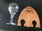 Leffe glas met houder, Verzamelen, Biermerken, Glas of Glazen, Leffe, Zo goed als nieuw, Ophalen