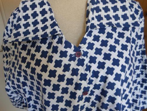 Blouse van 100% katoen, Kleding | Dames, Grote Maten, Zo goed als nieuw, Blouse of Tuniek, Blauw, Ophalen of Verzenden