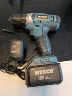 Wesco Accuboormachine 18V inclusief Accu 1.3Ah en Lader, Ophalen of Verzenden, Gebruikt, Boor- en Schroefmachine, Variabele snelheid
