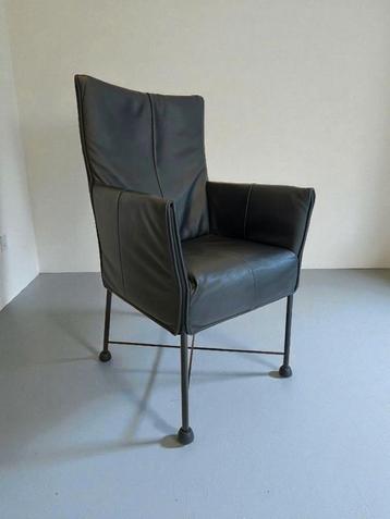 Montis Chaplin eetkamerstoel 6x zwart leder beschikbaar voor biedingen