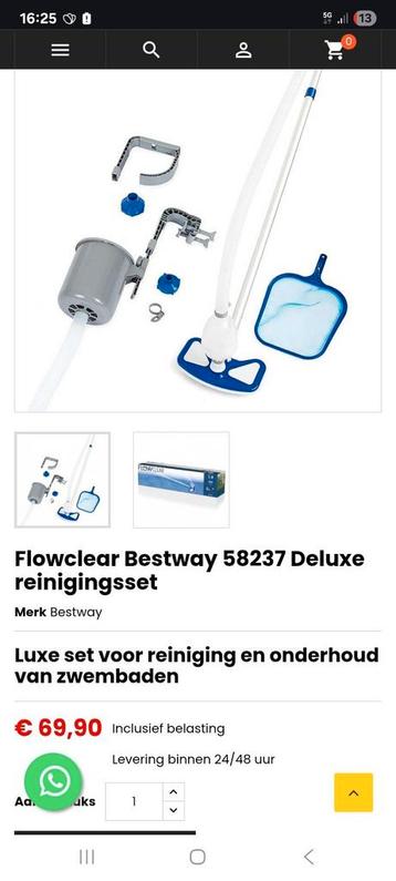 Flowclear Bestway reinigingsset/ zwembad stofzuiger beschikbaar voor biedingen