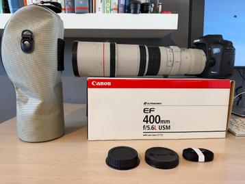Canon lens 400mm F5.6 L-series met doos en toebehoren. beschikbaar voor biedingen