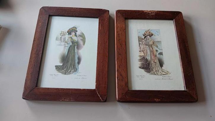 2 tekeningen modelijn 1880 John Redfern -  retro design, Huis en Inrichting, Woonaccessoires | Schilderijen, Tekeningen en Foto's