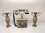Green Onyx Vintage Marmer telefoon met 2 Marmeren vazen, Antiek en Kunst, Ophalen of Verzenden