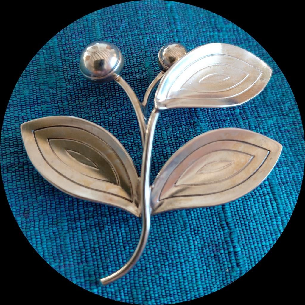 AARRE & KROGH Gesign. Deense Zilveren Broche., Verzenden, Zilver, Broche