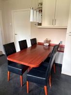 Eetkamerstoelen zwart leer 5x, Huis en Inrichting, Ophalen, Gebruikt, Zwart, Tijdloos