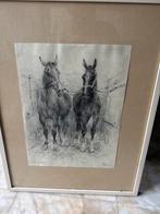 Tekening van Piet Klaasse - Paarden, Antiek en Kunst, Ophalen