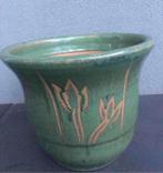 Oud Hollandse tulp bloempot groen glazuur vorstbestendig32cm, Tuin en Terras, Bloempotten, 25 tot 40 cm, Gebruikt, Rond, Binnen