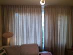 Beige gordijnen, 3 stuks (niet blackout), Beige, Ophalen of Verzenden, Zo goed als nieuw, 200 cm of meer