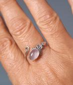 zilveren ring met natuurlijke Rozenkwarts steen zilver 925, O.T., Nieuw, Ophalen of Verzenden, Orientaltemptation@hotmail.com