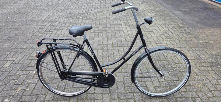 Zwarte Omafiets, Fietsen en Brommers, Fietsen | Dames | Omafietsen, Gebruikt, 56 cm of meer, Ophalen