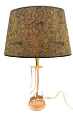 Vintage Tafellamp Plexiglas Messing Italië Lucite ‘70, Ophalen of Verzenden, Zo goed als nieuw, 50 tot 75 cm