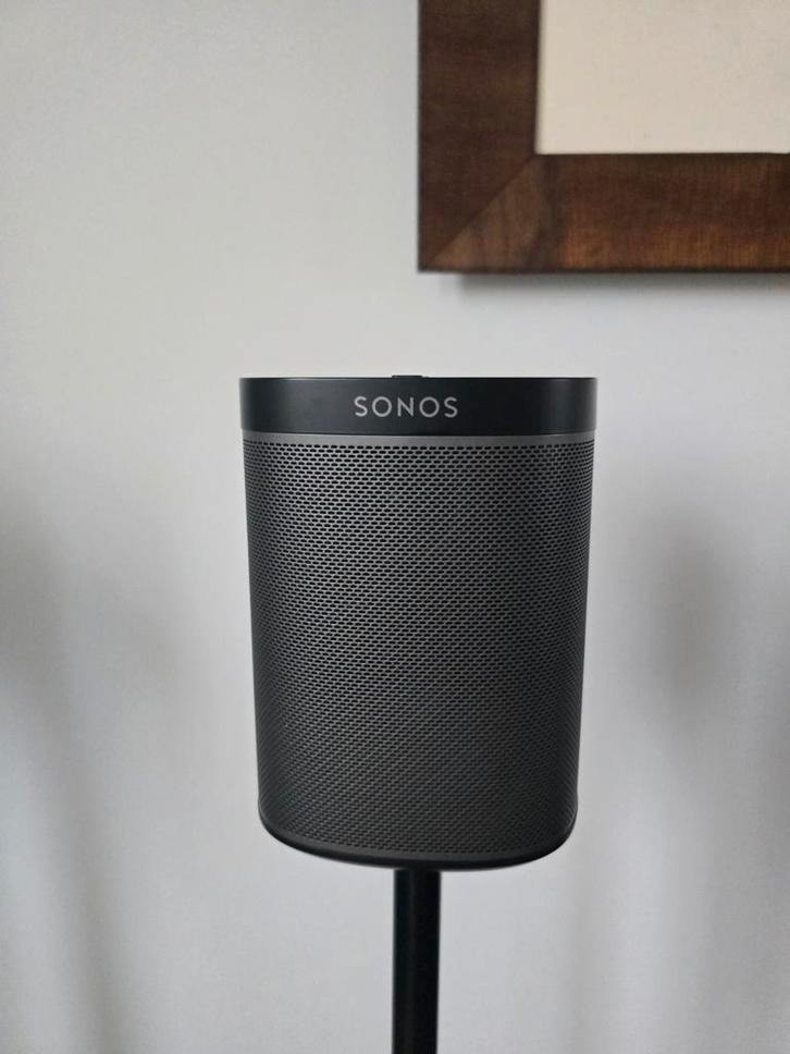 Sonos Play:1 (2x) – Zwart – Incl. Speaker Stands, Audio, Tv en Foto, Luidsprekers, Front, Rear of Stereo speakers, Sonos, Ophalen