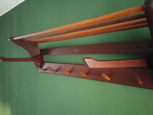 Antieke mahoniehouten wandkapstok uit de jaren 50, Huis en Inrichting, Woonaccessoires | Kapstokken, Zo goed als nieuw, Wandkapstok