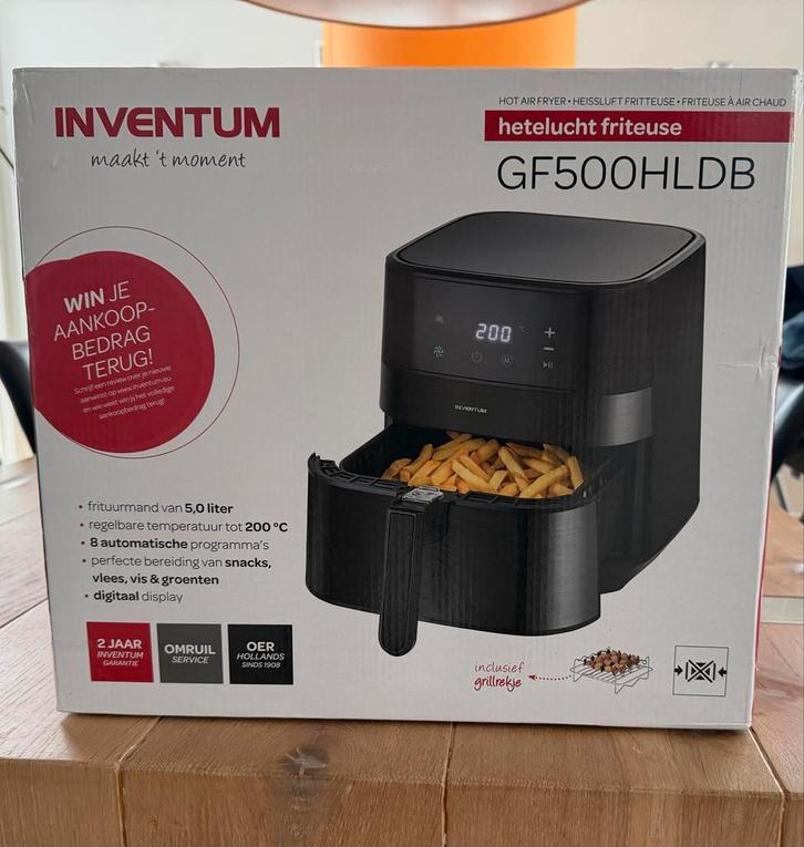 Inventum Airfryer GF500HLDB - NIEUW!, Witgoed en Apparatuur, Frituurpannen, Nieuw, 4 liter of meer, Uitneembare binnenpan, Ophalen