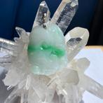 Natuurlijk jade jadeiet hanger (FEI CUI) in bloemenmotief, Verzenden, Nieuw, Overige kleuren, Overige materialen