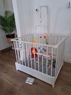 Vintage Kibofa babybox met mobiel boxkleed en speelgoed box, Ophalen of Verzenden, Gebruikt, Vierkant, In hoogte verstelbaar