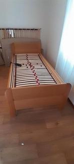 houten 1 persoons bed elektrische lattenbodem 90 bij 200 cm, Ophalen, Gebruikt, 90 cm, Eenpersoons