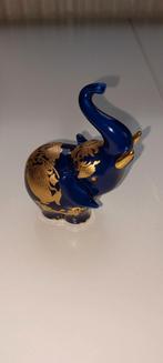 Lenox Princeton Gallery Cobalt blauw Olifant met goud detail, Antiek en Kunst, Kunst | Beelden en Houtsnijwerken, Ophalen of Verzenden