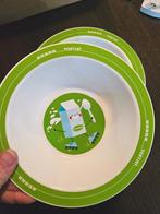 Drie Campina 'Toetje!' melamine baby kommen - zgan en gratis, Ophalen, Overige materialen, Zo goed als nieuw, Kom(men)